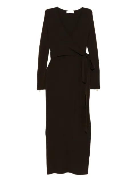 side-slits wrap midi dress by AKEP