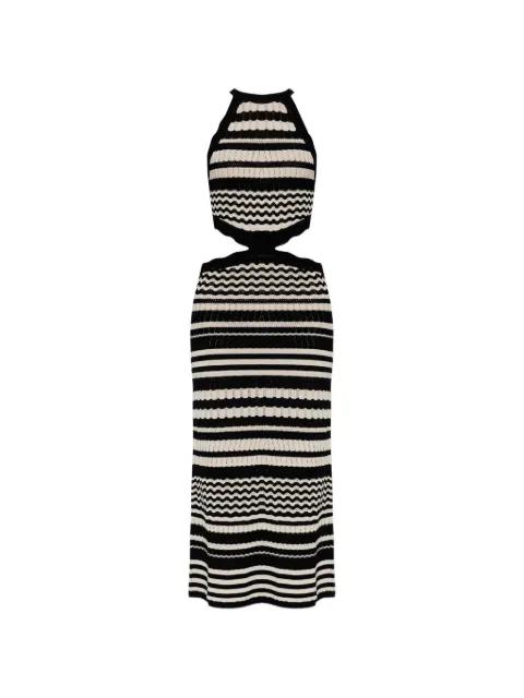 stripe-knit cutout dress by AKEP