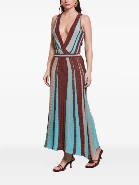 striped knitted maxi day dress by AKEP