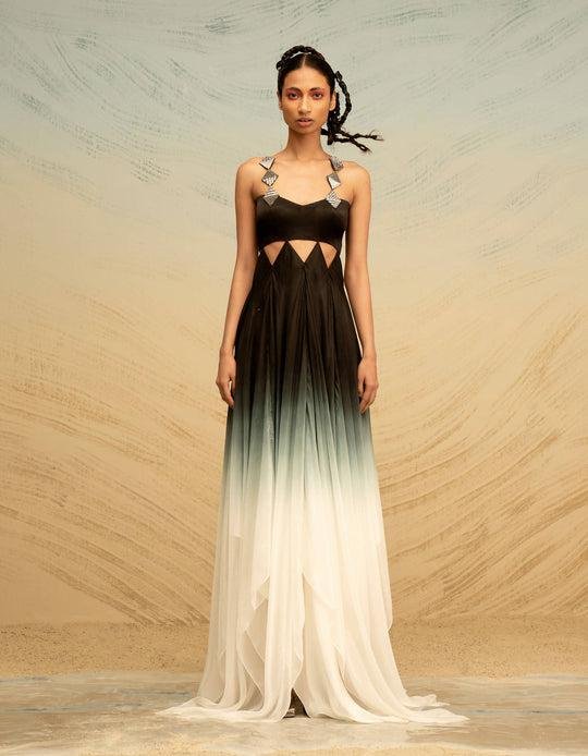 Diamond Sequin Straps Gradient Dress by AKHL