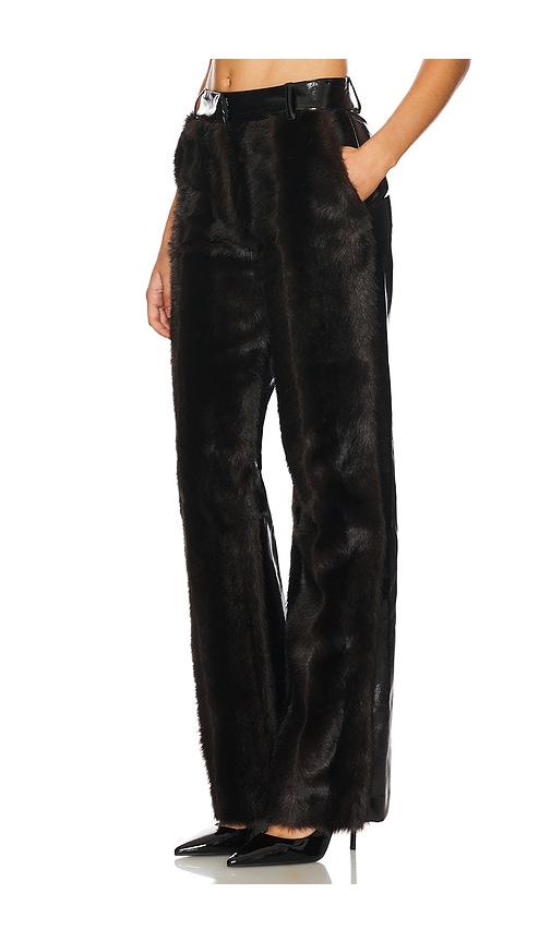 AKNVAS Barberini Faux Fur Pant in Black by AKNVAS