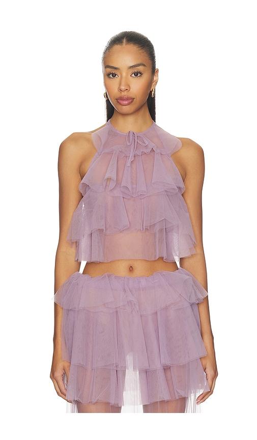 AKNVAS Bodil Tulle Ruffle Top in Lavender by AKNVAS