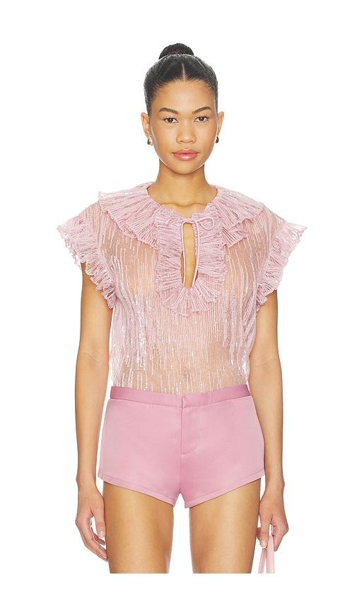 AKNVAS Este Ruffle Top in Pink by AKNVAS