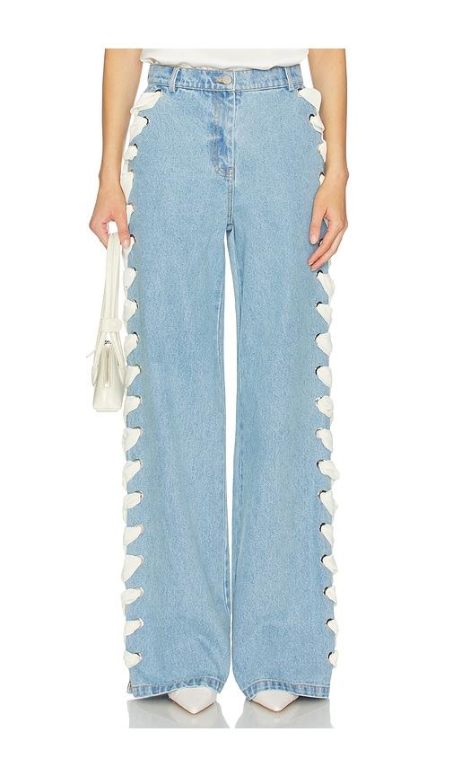 AKNVAS Lyd Laced Denim Trouser in Blue by AKNVAS
