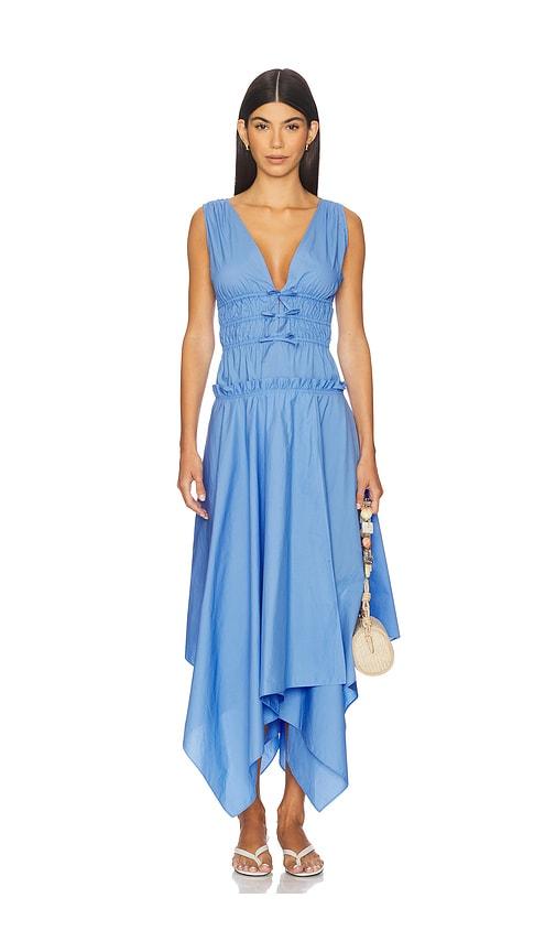 AKNVAS Zelie Cotton Poplin Dress in Blue by AKNVAS
