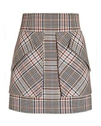 Cherry Plaid Mini Skirt by AKNVAS