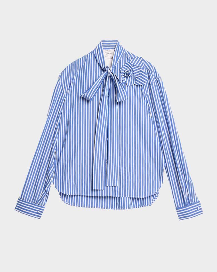 Flor Tied Poplin Shirt by AKNVAS