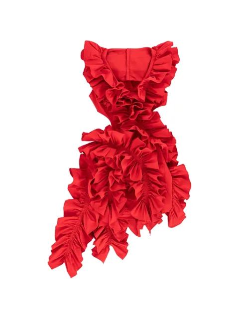 Olive ruffled mini dress by AKNVAS