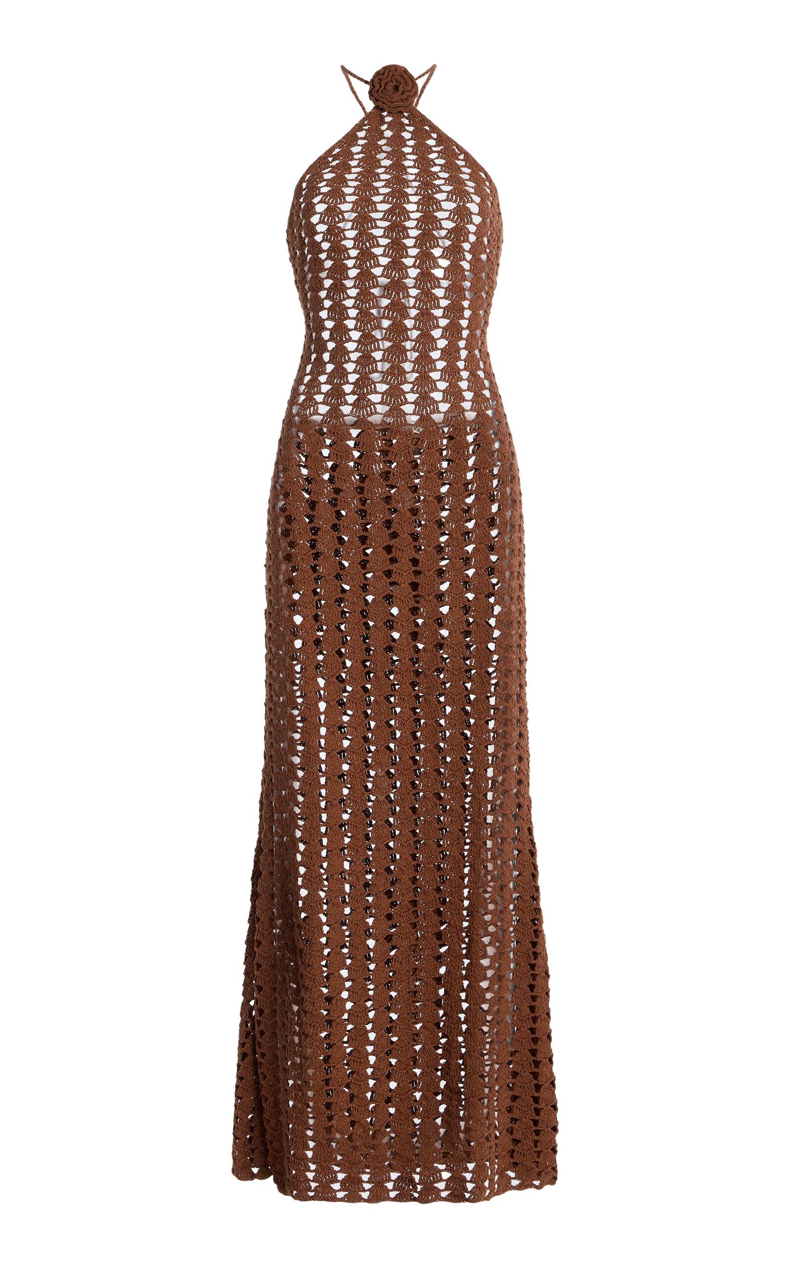 Akoia Swim Exclusive Rosette Crocheted Cotton Halter Maxi Dress - Moda Operandi by AKOIA SWIM
