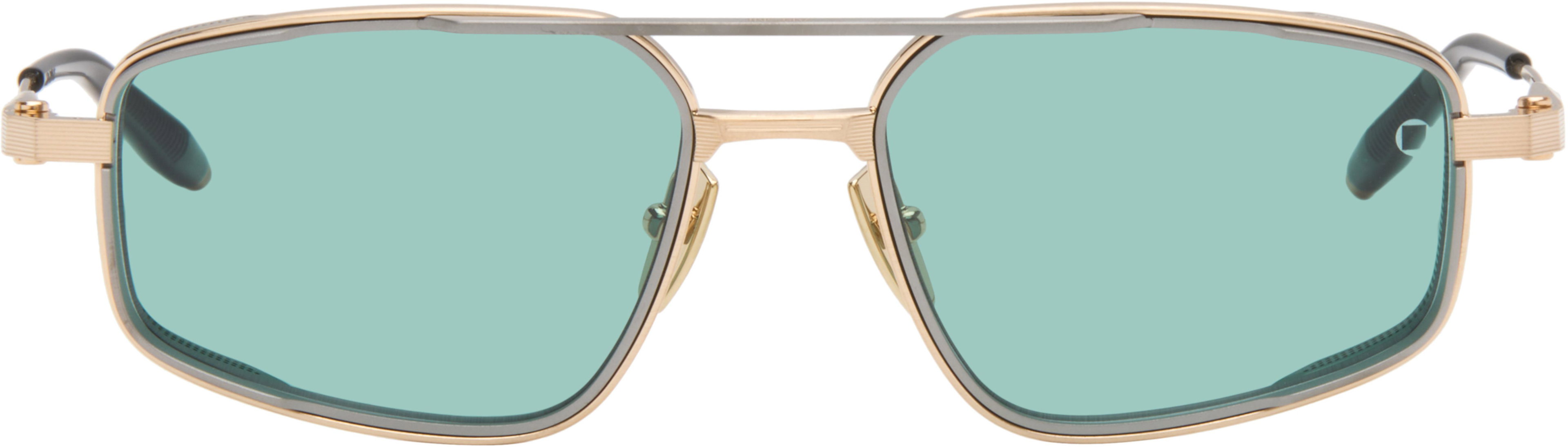Gold & Gunmetal Atlantis Sunglasses by AKONI