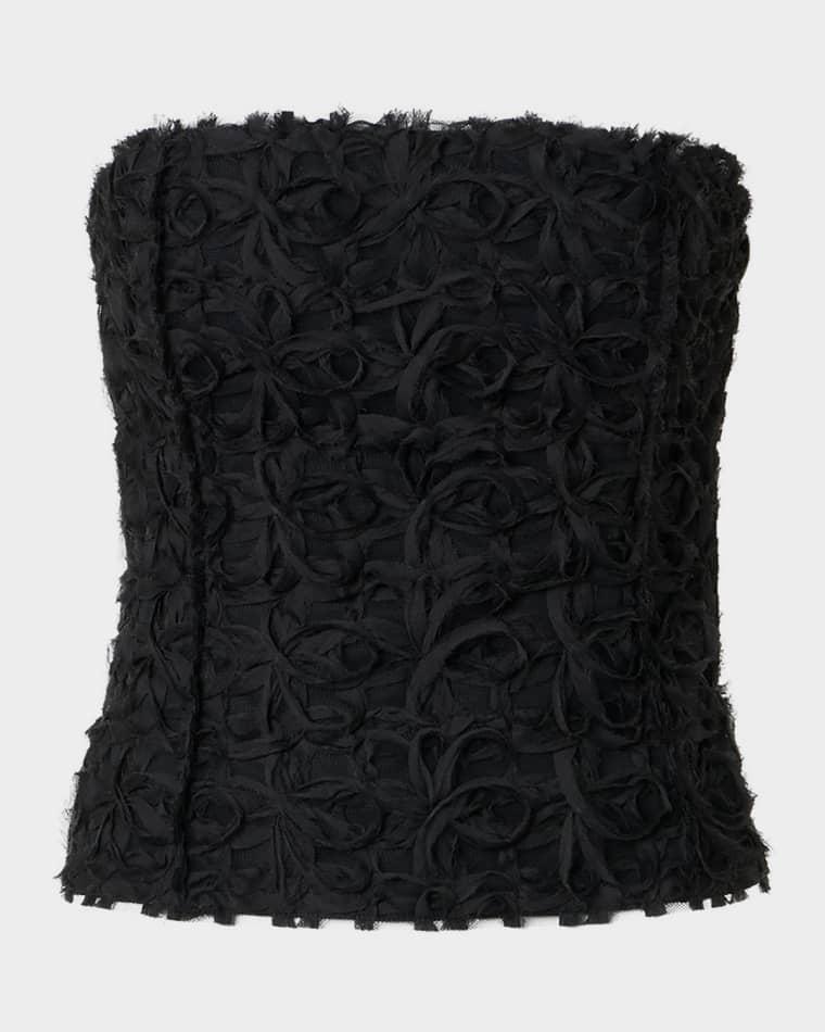3D Floral Embroidered Bustier Top by AKRIS