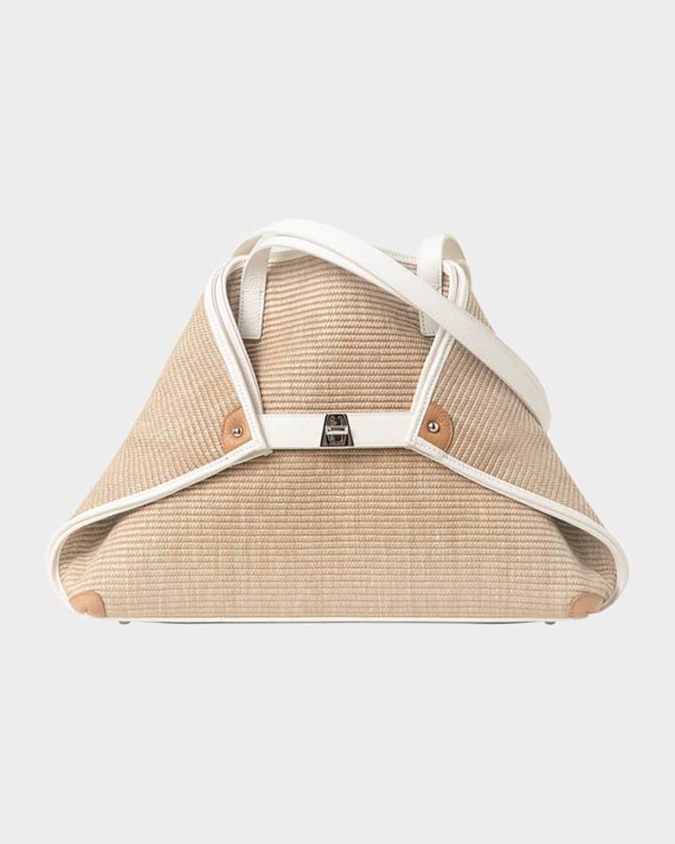 Ai Raffia & Leather Tote Bag by AKRIS