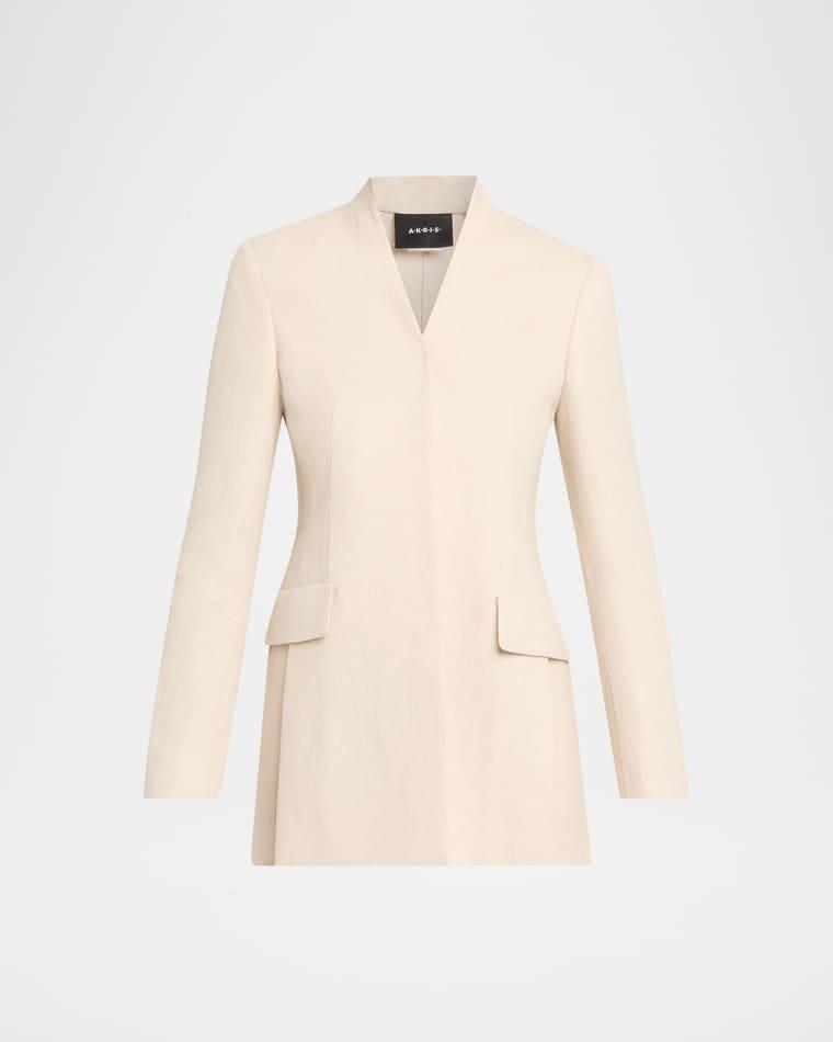 Alvar Linen-Wool Double-Face Cardigan Jacket by AKRIS