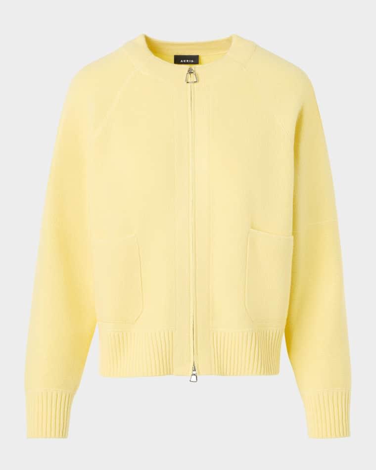 Cashmere Pique Knit Zip Cardigan by AKRIS