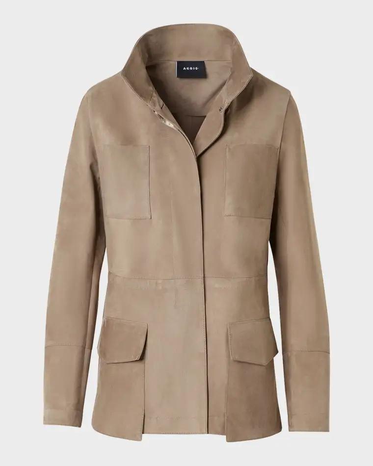Chianti Suede Utility Jacket by AKRIS