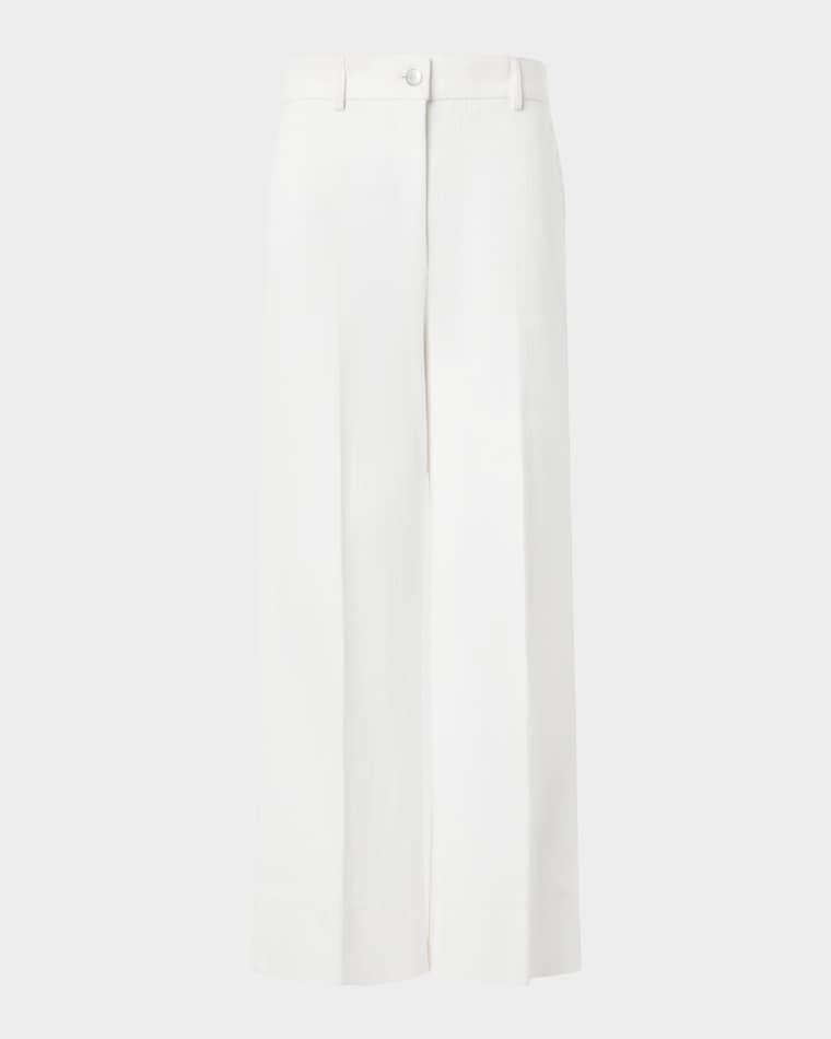 Chiara Stretch Denim Wide-Leg Crop Pants by AKRIS