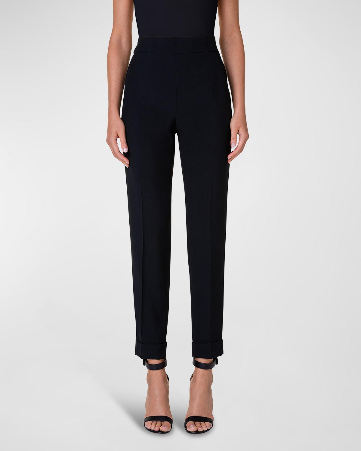 Chris Pleated Straight-Leg Pants by AKRIS