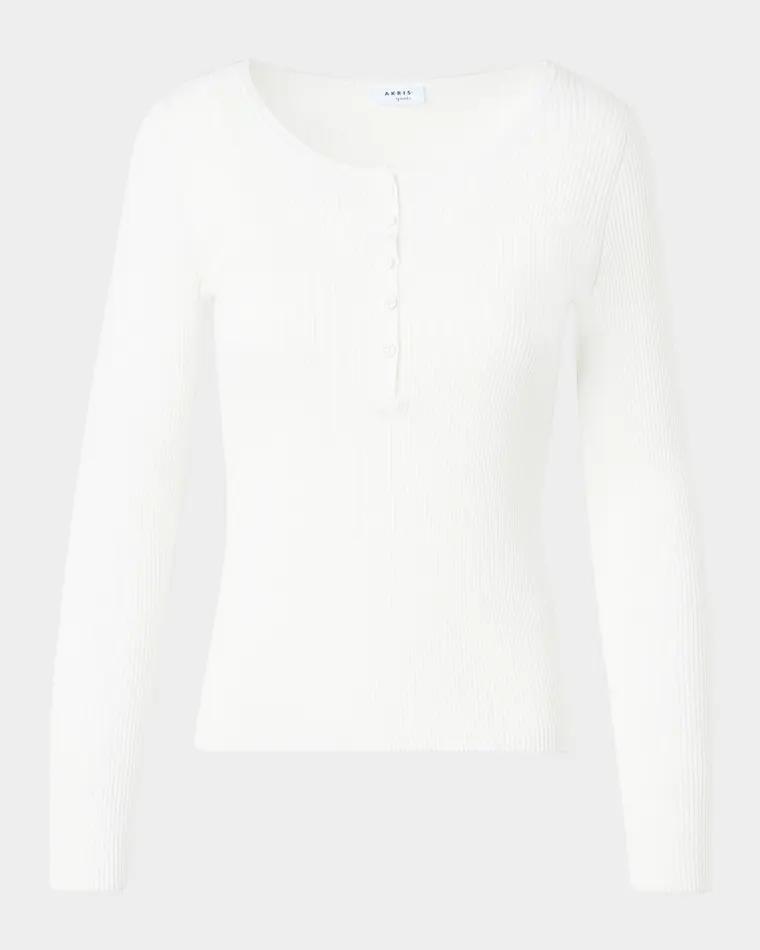 Cotton Knit Henley Sweater by AKRIS