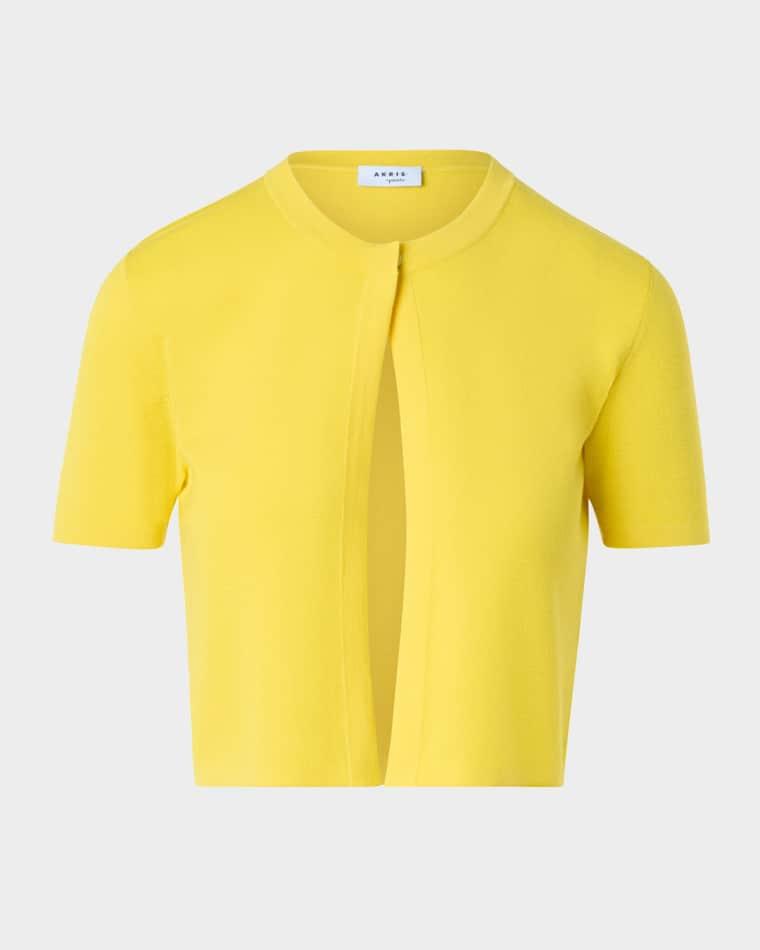 Cropped Wool Knit Cardigan by AKRIS