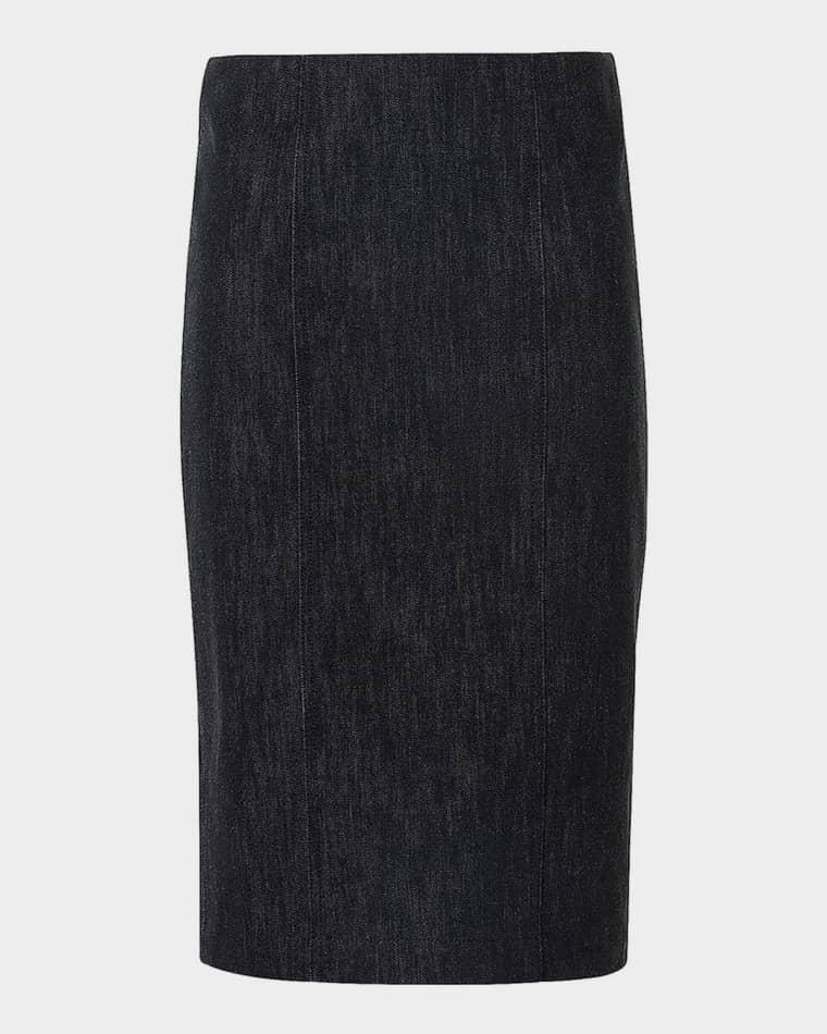 Denim Midi Pencil Skirt by AKRIS