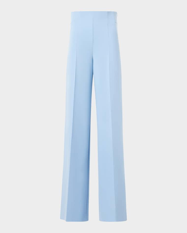 Double-Face Wool Bootcut Trousers by AKRIS