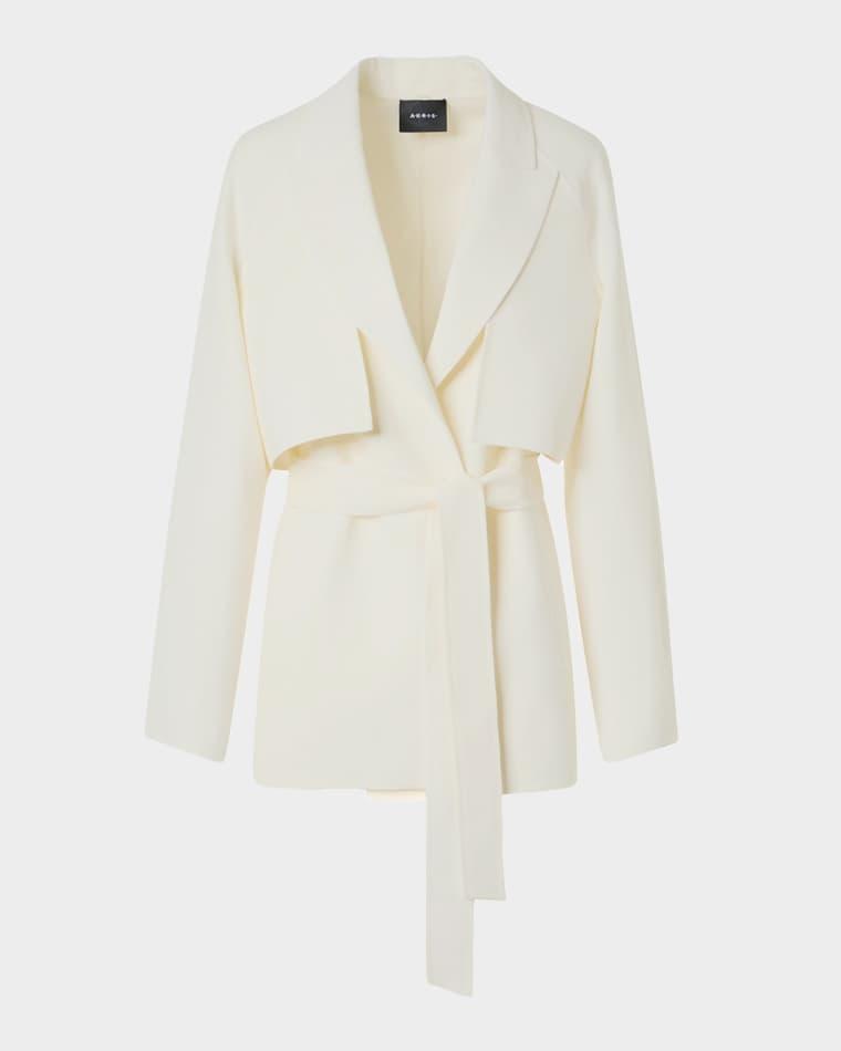 Duo Convertible Linen-Wool Coat by AKRIS