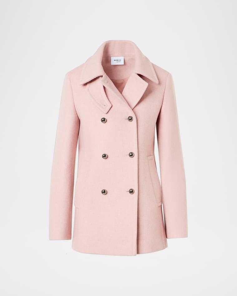 Felted Wool Double-Breasted Peacoat by AKRIS