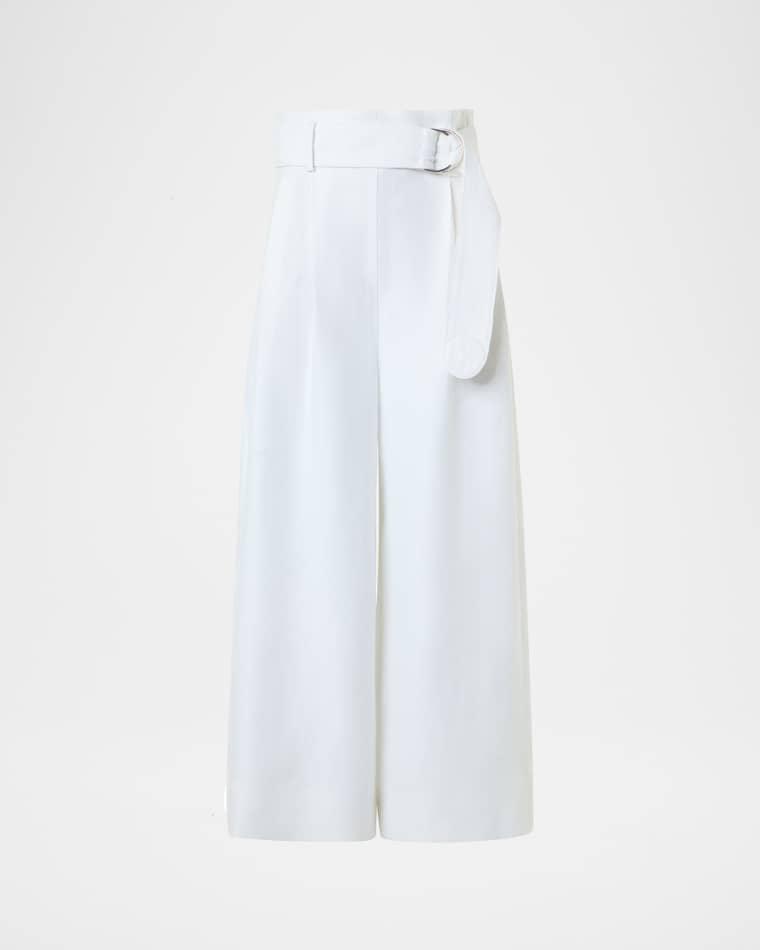 Fiorella Linen Wide-Leg Culotte Pants by AKRIS