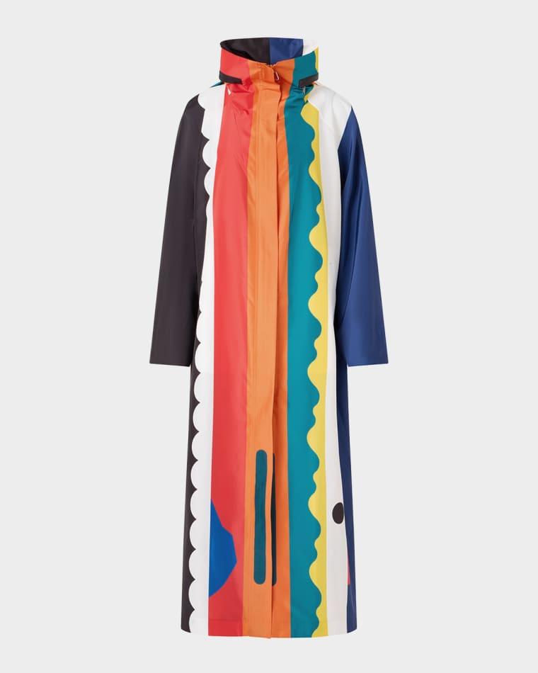 Geo-Print Hooded Long Parka Jacket by AKRIS
