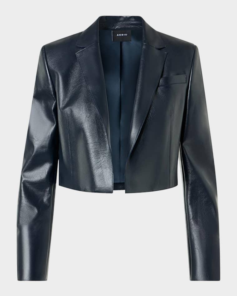 Gian Open-Front Short Leather Jacket by AKRIS