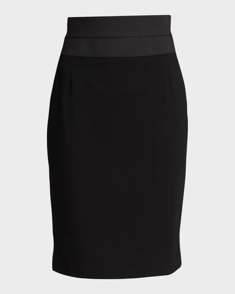 High-Waist Jersey Pencil Skirt by AKRIS