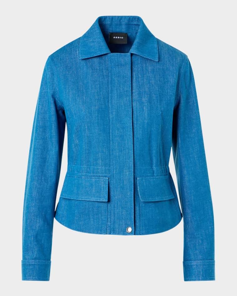 Hugh Stretch Denim Cargo Jacket by AKRIS