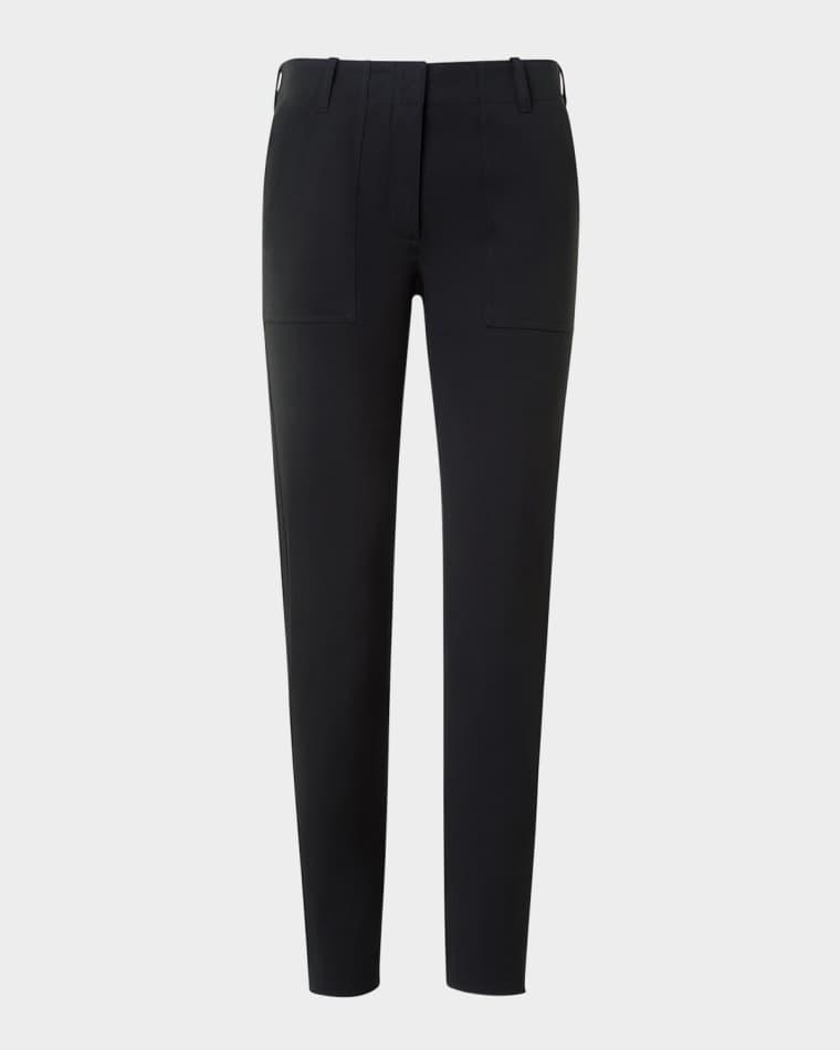 Low-Rise Cotton Gabardine Slim-Leg Ankle Pants by AKRIS