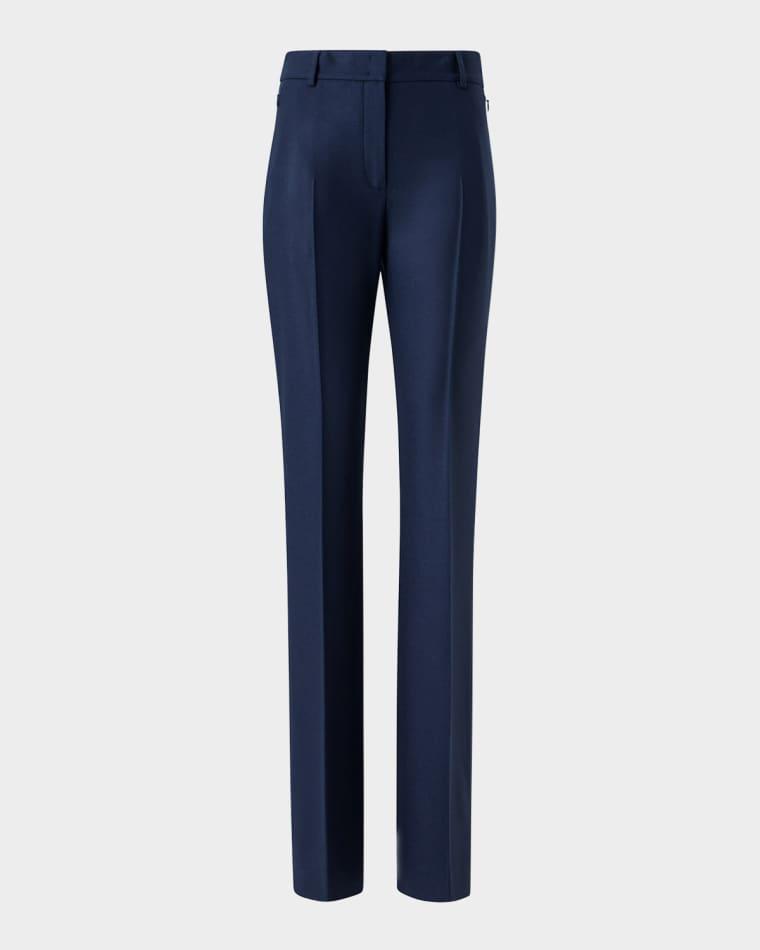 Marilyn Wool Stretch Flannel Bootcut-Leg Ankle Pants by AKRIS
