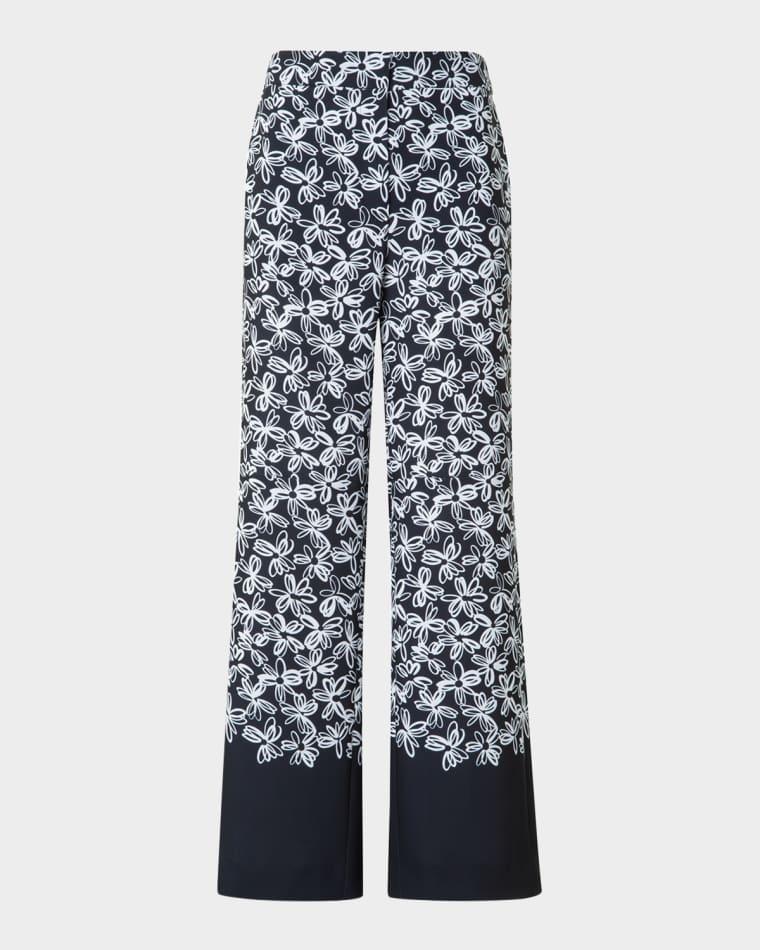 Marla Cropped Floral-Print Techno Crepe Pants by AKRIS