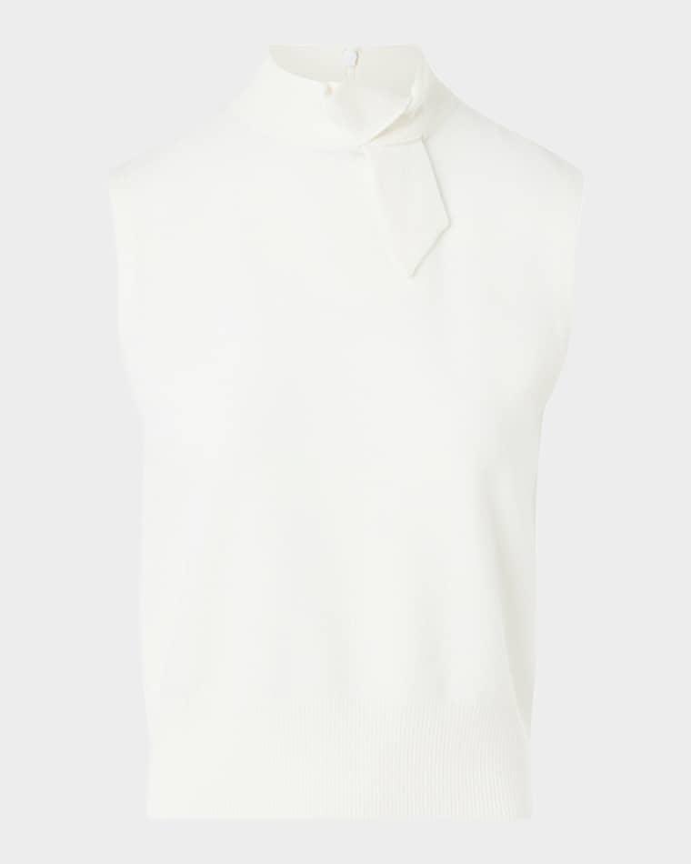 Neck-Tie Cashmere Sleeveless Sweater by AKRIS