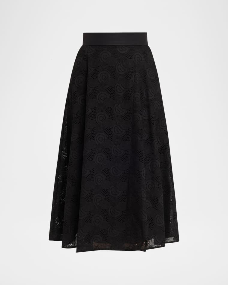Orbit Broderie Anglaise Midi Skirt by AKRIS