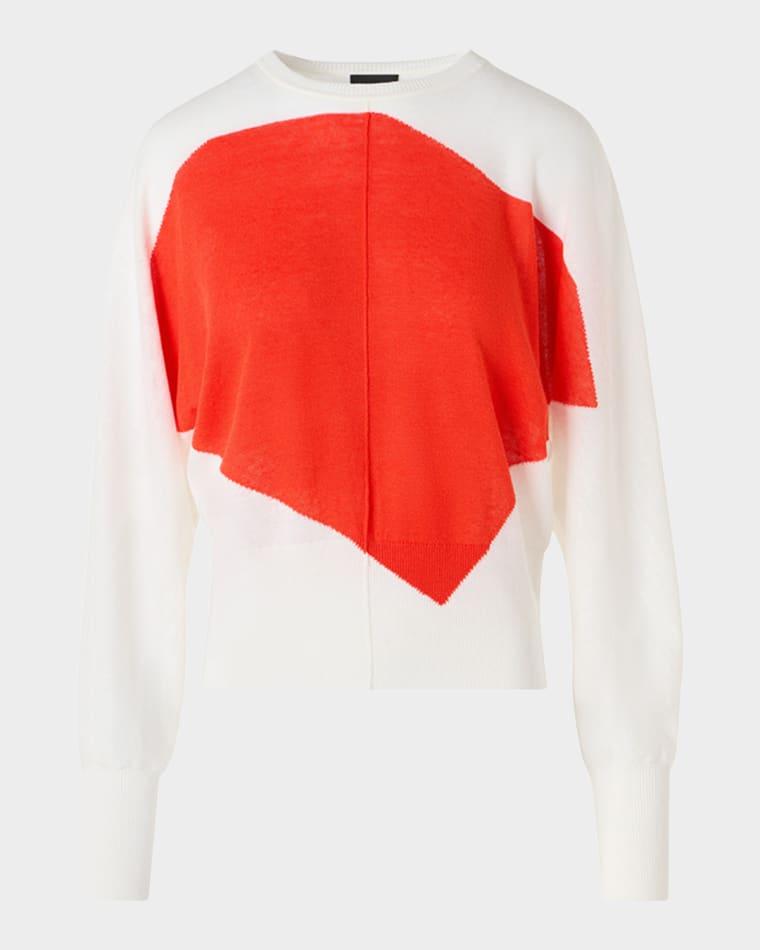 Polygon Intarsia Linen-Cotton Sweater by AKRIS
