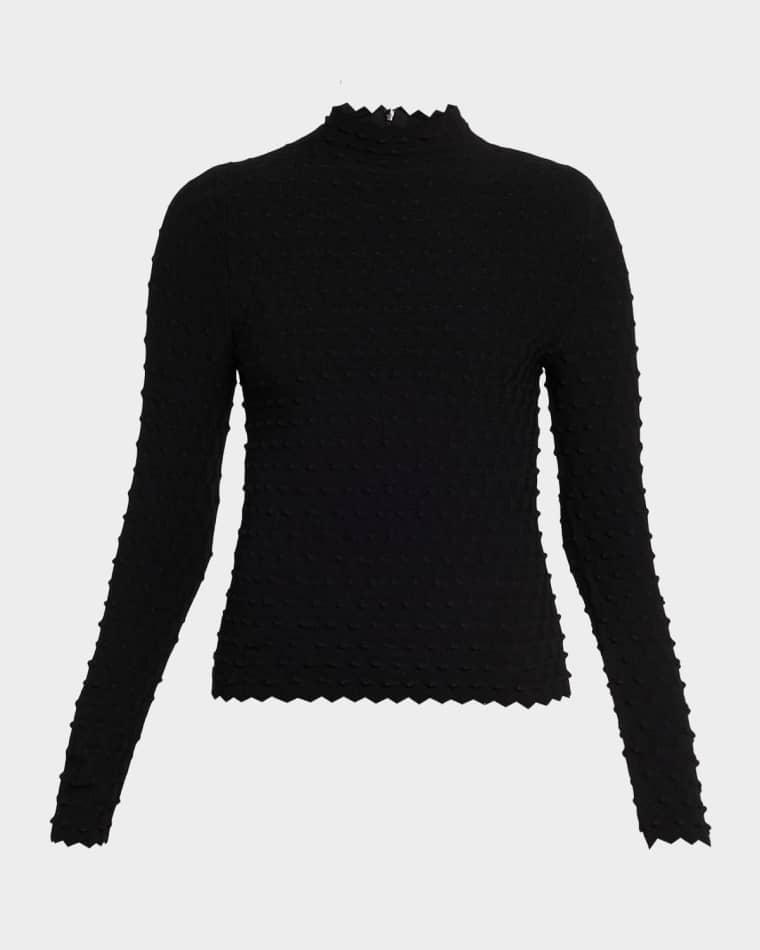 Popcorn Knit Mock-Neck Sweater by AKRIS