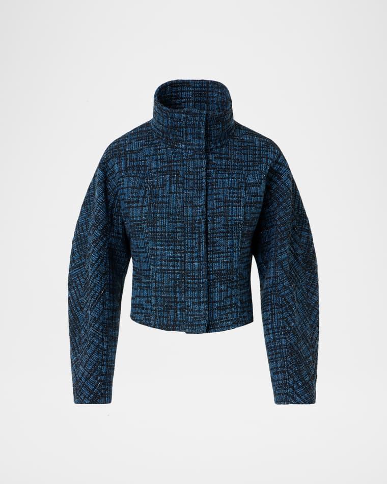 Raw Denim Tweed Zip Jacket by AKRIS