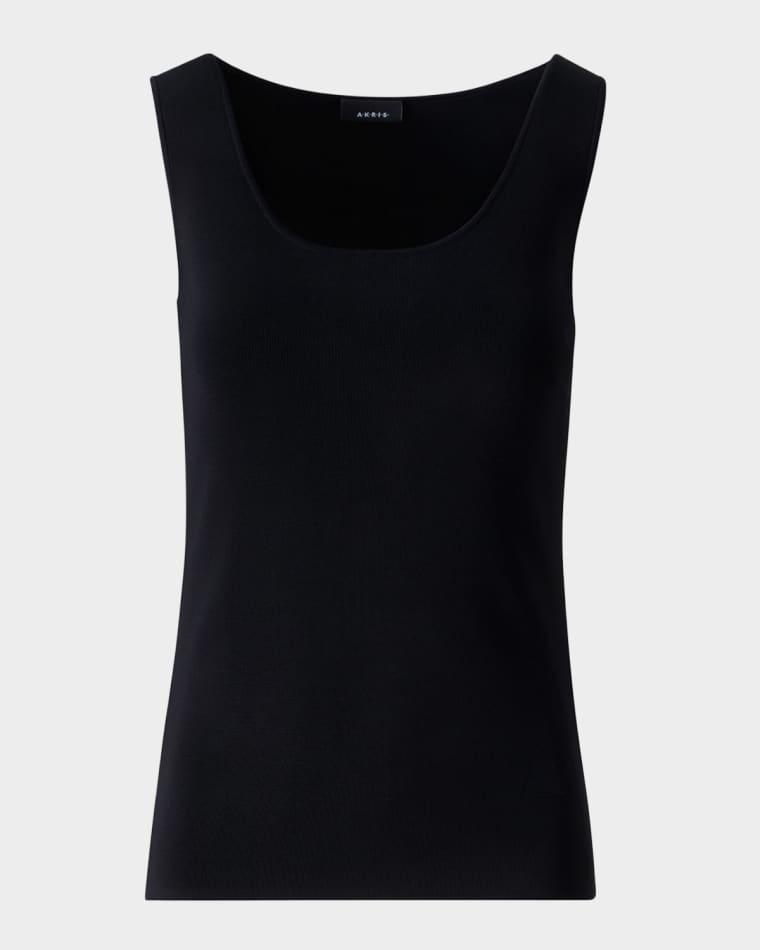 Scoop-Neck Viscose Rib Knit Tank Top by AKRIS
