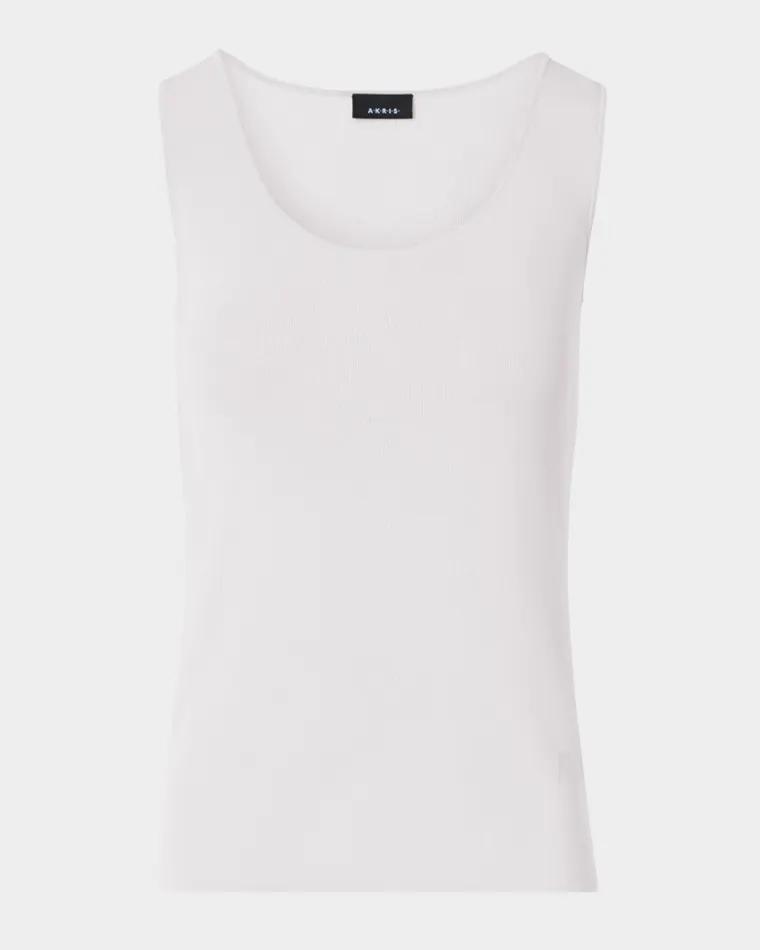 Scoop-Neck Viscose Rib Knit Tank Top by AKRIS