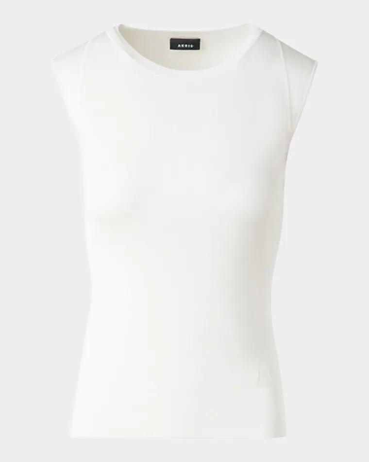 Sleeveless Fitted Silk Knit Top by AKRIS
