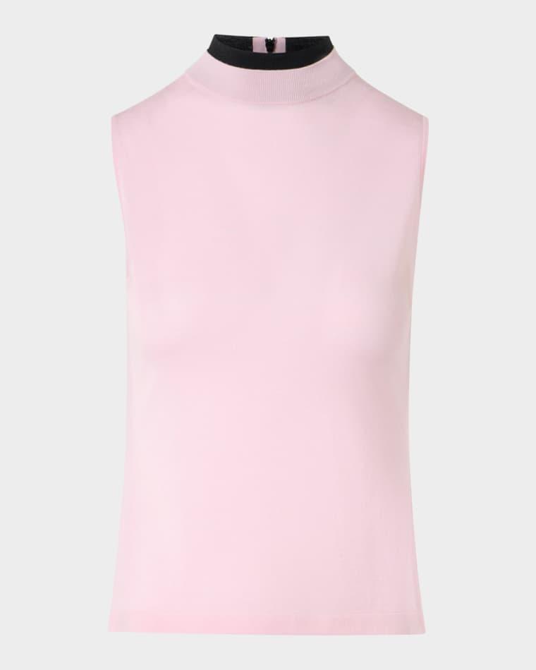 Sleeveless Merino Knit Mock-Neck Top by AKRIS