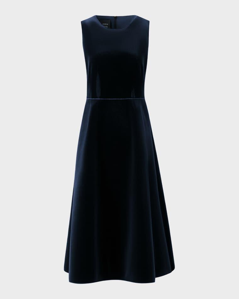 Sleeveless Velvet Midi Cocktail Dress by AKRIS