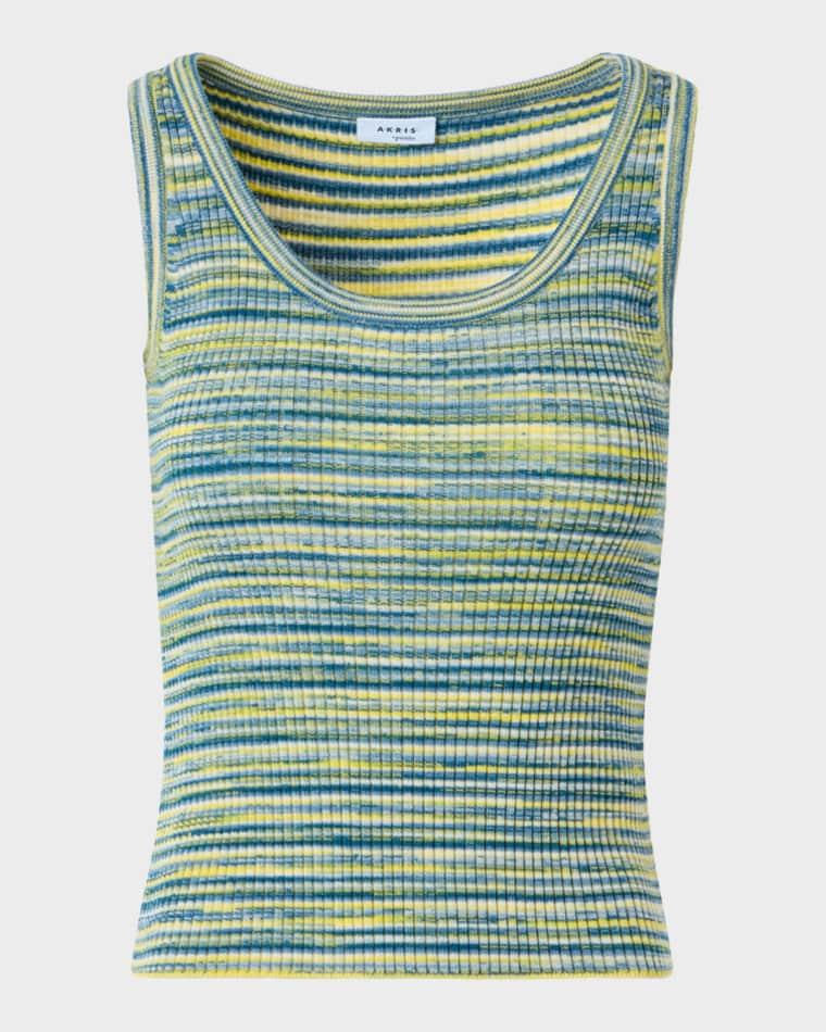 Space-Dye Merino Rib Knit Tank Top by AKRIS