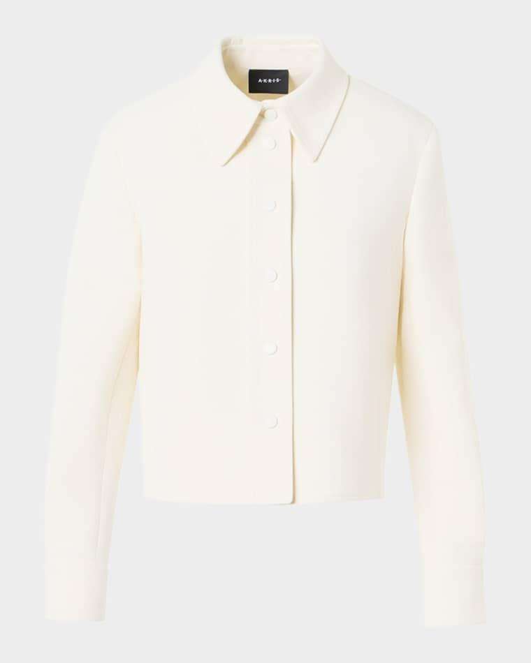 Talitha Cotton-Silk Shirt Jacket by AKRIS