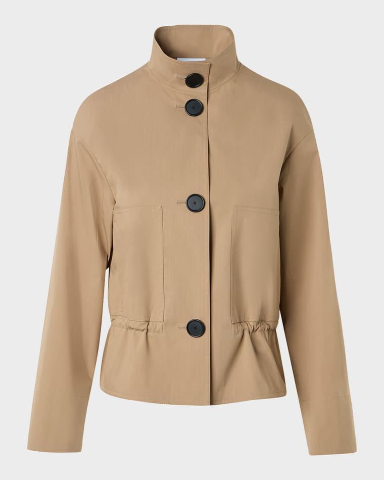 Techno Cotton Poplin Short Parka Jacket by AKRIS