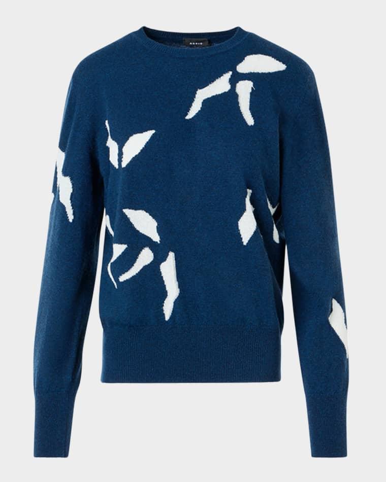 Whitecaps Intarsia Cashmere & Cotton Sweater by AKRIS