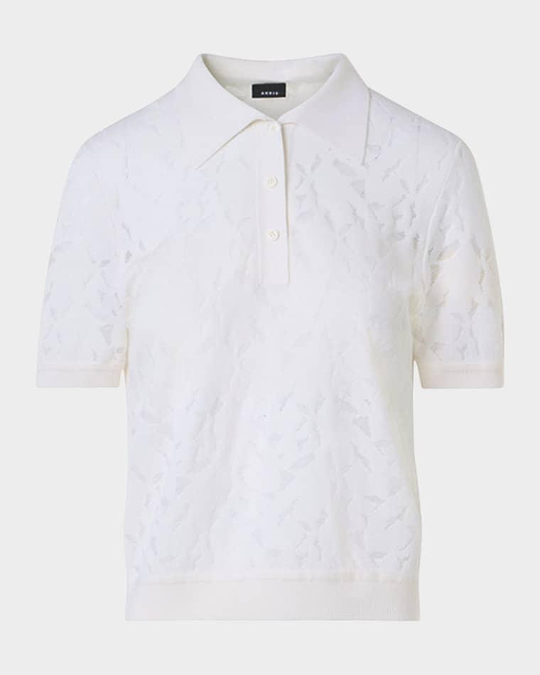 Whitecaps Jacquard Short-Sleeve Polo Shirt by AKRIS